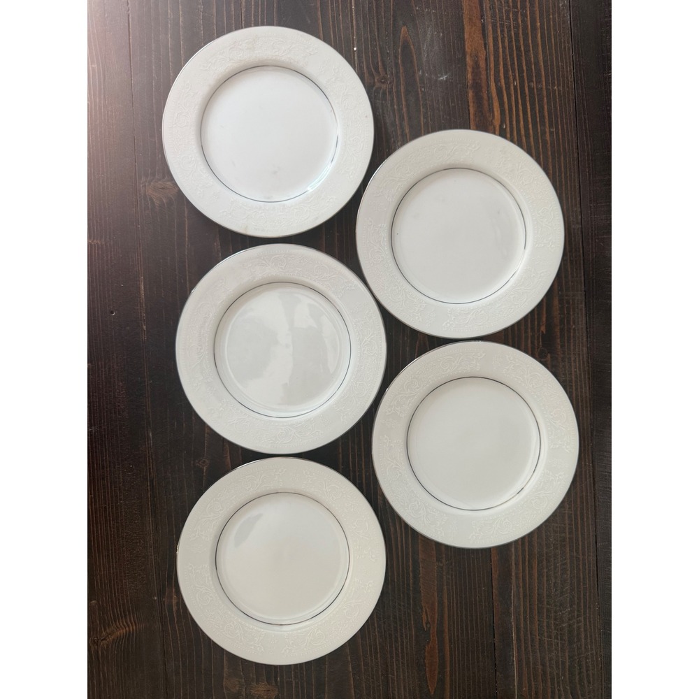 American Limoges Lace Bouquet Salem Heritage Porcelain Salad Plates Set of 5